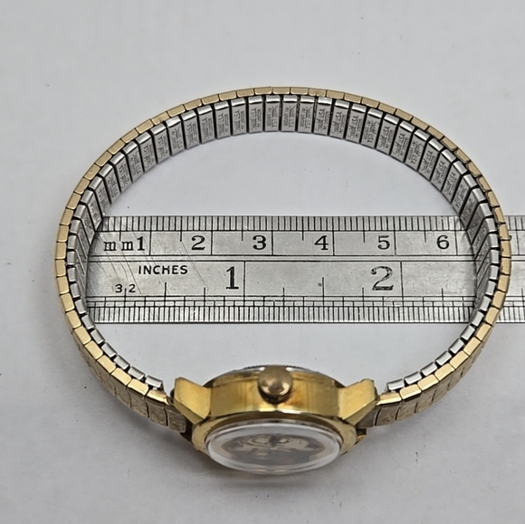 Womens Vintage Benrus Manual Wind Watch 10k R.G.F Stretch Band Runs Unique Retro main image 9